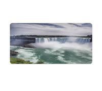 Alfombrilla de escritorio de las Cataratas del Niágara de 40,6 x 81,2 cm con bordes cosidos, alfombrilla de ratón grande para juegos, base de goma antideslizante para teclado de PC, portátil y traba