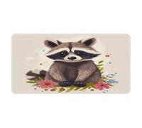 Alfombrilla de escritorio de mapache de 30 x 60 cm con bordes cosidos, alfombrilla de ratón grande para juegos, base de goma antideslizante para teclado de PC de oficina, portátil y trabajo en casa.