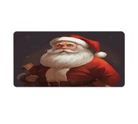 Alfombrilla de escritorio de Papá Noel de 40,6 x 81,2 cm con bordes cosidos, alfombrilla de ratón grande para juegos, base de goma antideslizante para teclado de PC, portátil y trabajo en casa.