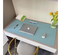 Alfombrilla de escritorio de piel sintética para oficina, impermeable, alfombrilla de mouse, antideslizante, grande, protector de escritorio (azul, 60 x 40 cm)