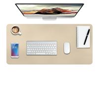 Alfombrilla de escritorio de piel sintética para teclado de oficina, protector de escritorio de 76x35 cm, alfombrilla de ratón para oficina o hogar (cuero-dorado)
