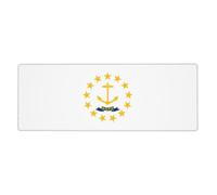 Alfombrilla de escritorio extragrande con la bandera de Rhode Island de 11.8 x 31.5 pulgadas, alfombrilla antideslizante para mouse para juegos con borde cosido, almohadilla impermeable para teclado