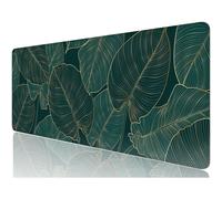 Alfombrilla de escritorio grande de 80 x 30 cm, alfombrilla de ratón XXL para juegos, diseño de hojas tropicales, compatible con portátil y