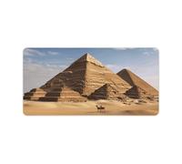 Alfombrilla de escritorio impermeable de 24 x 12 pulgadas, gran base de goma antideslizante, superficie lisa para juegos, oficina, plegable, portátil, pirámide del antiguo Egipto, protector de