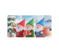 Alfombrilla de escritorio impermeable de 24 x 12 pulgadas, gran base de goma antideslizante, superficie lisa para juegos, oficina, plegable, portátil, gnomos de Navidad, protector de escritorio para