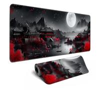 Alfombrilla de escritorio japonesa con diseño de luna llena de río, alfombrilla de mouse grande para juegos, alfombrilla de mouse extendida XL, alfombrilla de teclado para computadora, laptop, mouse