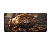 Alfombrilla de Escritorio King of Beasts de 16 x 35 Pulgadas con Bordes cosidos, Alfombrilla de ratón Grande para Juegos, Base de Goma Antideslizante para Teclado de PC de Oficina, portátil y trabaj