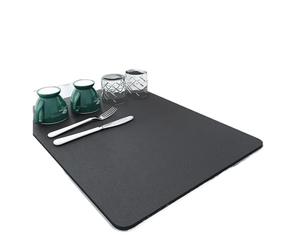 Alfombrilla De Escritorio Tapetes absorbentes for vajilla de cocina, tapete for secar platos, almohadilla drenaje, mantel individual resistente al calor for escurrir(Dark gray,11.81in 15.75in)