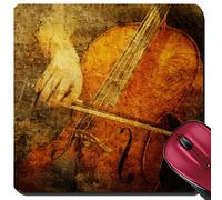 Alfombrilla De Escritorio, Violonchelo Tocado con Texturas Superpuestas Y Partituras Alfombrilla Ratón Ergonómico Alfombrilla Gaming Bordes Cosidos Mousepad para Ratón Jugadore 25X30Cm