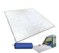 Alfombrilla de espuma para camping, 195 x 180 cm, algodón perlado de doble cara, capa de aluminio aislante, almohadilla térmica plegable, ligera e impermeable, con mochilero, supervivencia, picnic en