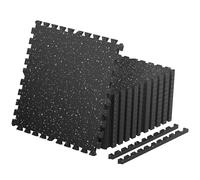 Alfombrilla de goma para el hogar o el gimnasio, 0.56 de grosor, para equipo de ejercicio, azulejos entrelazados con absorción de impactos y reducción de ruido, alfombrillas de entrenamiento para