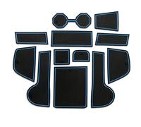 Alfombrilla De Goma para Ranura De Puerta Cojín Ranura De Almacenamiento Posavasos Adhesivo A Prueba De Polvo para VW para Polo MK6 AW 2018-2023 Protección(BLU)