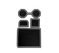 Alfombrilla De Goma para Ranura De Puerta Cojín Ranura De Almacenamiento Posavasos Adhesivo A Prueba De Polvo para VW para Polo MK6 AW 2018-2023 Protección(White1)