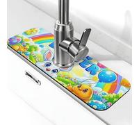 Alfombrilla de grifo de The Easter Bunny and The Chicks para fregadero de cocina, bonita alfombrilla de secado súper absorbente para cocina, baño, fregadero, cafetería, bar, grifo, decoración, regalos