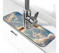 Alfombrilla de grifo de The Glorious Cross and The Holy Book para fregadero de cocina, bonita alfombrilla de secado súper absorbente para cocina, baño, fregadero, cafetería, bar, grifo, decoración de