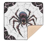 Alfombrilla de juego antideslizante grande con telaraña y rayo para el suelo, cómoda sala de juegos, para bebés y niños pequeños, 50 x 50 pulgadas