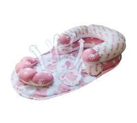 Alfombrilla de Juego con Cojín para Tiempo Abajo, Asiento de Suelo para Bebés con Soporte Desmontable Anti Reflujo, Juego Sensorial Desmontable para Dormitorio Sala de Estar Guardería