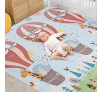 Alfombrilla de juego para bebé, alfombra de juegos para niños, plegable, no tóxico, sin olor, base de espuma XPE, antideslizante, impermeable, por ambos lados (200 * 180cm)