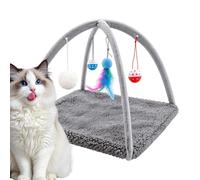 Alfombrilla de juego para gatos, suave, cálida, interactiva, lavable, suave | Alfombra de centro de entretenimiento para gatos, juguete para sala de estar, dormitorio, apartamento, casa, condominio