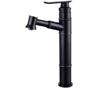 Alfombrilla de lavabo de baño retro para mezclador de ducha, grifo de cocina telescópico de cobre multifuncional negro simple, mezclador de lavabo de bola dorada: realza la decoración de tu baño (lav