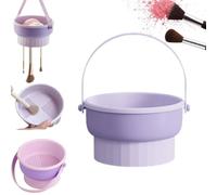 Alfombrilla de limpieza de brochas de maquillaje 2024 mejorada 3 en 1 de silicona con soporte de secado de brochas, limpiador de brochas de maquillaje para brochas de maquillaje, esponja y polvo