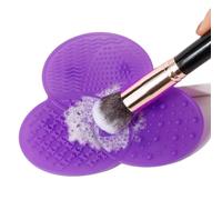 Alfombrilla de limpieza for brochas maquillaje, portátil, for base, for cejas, almohadillas gel, herramientas, exfoliante silicona(Purple)