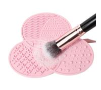 Alfombrilla de limpieza for brochas maquillaje, portátil, for base, for cejas, almohadillas gel, herramientas, exfoliante silicona(Pink)