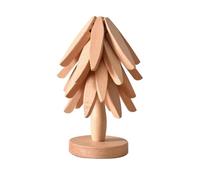Alfombrilla de madera maciza de alta calidad, juego creativo de posavasos plegables para tazas y cuencos, protector de mesa de madera cruda de 4 capas, almohadillas de soporte versátiles multiusos