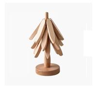 Alfombrilla de madera maciza de alta calidad, juego creativo de posavasos plegables para tazas y cuencos, protector de mesa de madera cruda de 4 capas, almohadillas de soporte versátiles multiusos