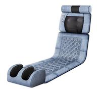 Alfombrilla de masaje eléctrica de cuerpo completo con calor y 10 motores de vibración, 20 cabezales de masaje Shiatsu de cuello, 9 modos de masaje para alivio muscular, felpa gris