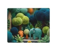 Alfombrilla de mouse antideslizante de 7 x 9 pulgadas horizontal con estampado de susurro de bosque para computadora portátil y consola de escritorio