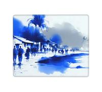 Alfombrilla de mouse antideslizante de 7 x 9 pulgadas horizontal con impresión de ciudad silenciosa para computadora portátil y consola de escritorio