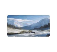 Alfombrilla de mouse antideslizante grande con diseño de montañas nevadas, fácil de limpiar, 23.6 x 11.8 pulgadas, alfombrilla de escritorio para mouse, escritorio, oficina, hogar, laptop