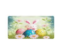 Alfombrilla de mouse antideslizante grande con diseño de primavera y Pascua, fácil de limpiar, 23.6 x 11.8 pulgadas, alfombrilla de escritorio para mouse, escritorio, oficina, hogar, laptop