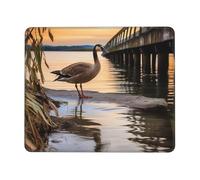 Alfombrilla de mouse con borde cosido, cómoda, impermeable, antideslizante, para juegos, diseño de ganso salvaje por The Bridge, alfombrilla cuadrada lavable para oficina, hogar, laptop, 8.3 x 10.3