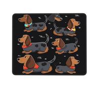 Alfombrilla de mouse con borde cosido, cómoda, impermeable, antideslizante, para juegos, diseño de perro salchicha con texto en inglés "I Love My Dog", alfombrilla de mouse lavable para oficina, hogar