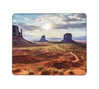 Alfombrilla de mouse con borde cosido, cómoda, impermeable, antideslizante, para juegos, paisaje de Monument Valley, alfombrilla de mouse cuadrada lavable para oficina, hogar, laptop, 8.3 x 10.3