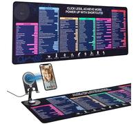 Alfombrilla de mouse con carga inalámbrica magnética, hoja de trucos de Excel con soporte para teléfono, almohadilla de escritorio extendida, alfombrilla de teclado ultra suave, base antideslizante