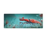 Alfombrilla de mouse con estampado floral mantis rojo, alfombrilla grande para teclado con bordes cosidos, base de goma antideslizante larga, almohadilla de escritorio para decoración de escritorio de