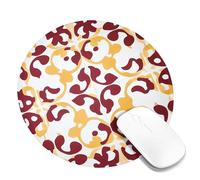 Alfombrilla de mouse cuadrada de escritorio floral otoñal, alfombrilla de mouse con borde cosido rojo y amarillo, alfombrilla de mouse de goma antideslizante lavable para computadora doméstica y
