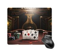 Alfombrilla de mouse cuadrada para torneo de póquer, portátil, con base de goma antideslizante, 18 x 22 cm, ultrafina para juegos, para computadora, portátil, oficina, computadora