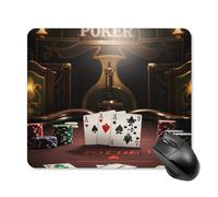 Alfombrilla de mouse cuadrada para torneo de póquer, portátil, con base de goma antideslizante, 25 x 30 cm, ultrafina para juegos, para computadora, portátil, oficina, computadora
