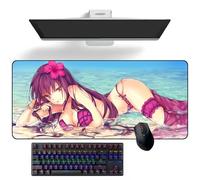 Alfombrilla de mouse de anime Fate/Grand Order Scathach Anime Alfombrilla de escritorio Alfombrilla de teclado Alfombrilla de ratón grande de goma
