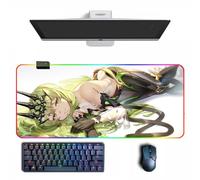 Alfombrilla de mouse de anime Honkai Impact 3rd Anime RGB con diferentes modos de iluminación, alfombrillas de mouse grandes de goma