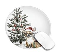 Alfombrilla de mouse de escritorio de chihuahua de Navidad, lindo diseño de perro, alfombrilla de mouse con borde cosido, antideslizante, lavable, alfombrilla de mouse para juegos para el hogar y la