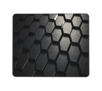 Alfombrilla de mouse de rejilla hexagonal negra, base de goma antideslizante, alfombrilla de escritorio extendida para juegos, alfombrilla de teclado personalizada con impresión de área completa para