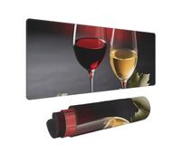 Alfombrilla de mouse extendida para juegos, antideslizante, grande, con | Alfombrilla de escritorio para teclado de copas de vino para juegos, oficina y oficina en casa, 30,5 x 80 cm