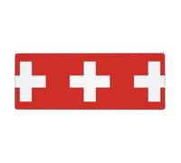 Alfombrilla de mouse extragrande con bandera suiza de 11.8 x 31.5 pulgadas, para teclados RGB y ratones, adecuada para juegos y uso en oficina.