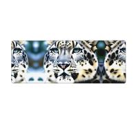 Alfombrilla de mouse extragrande con diseño de leopardo de nieve de 12 x 31.5 pulgadas para oficina, juegos y aprendizaje, duradera, cómoda y respetuosa con el medio ambiente