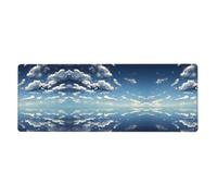 Alfombrilla de mouse extragrande con estampado de cielo azul y nubes blancas de 11.8 x 31.5 pulgadas, para teclados RGB y ratones, adecuada para juegos y uso en la oficina.